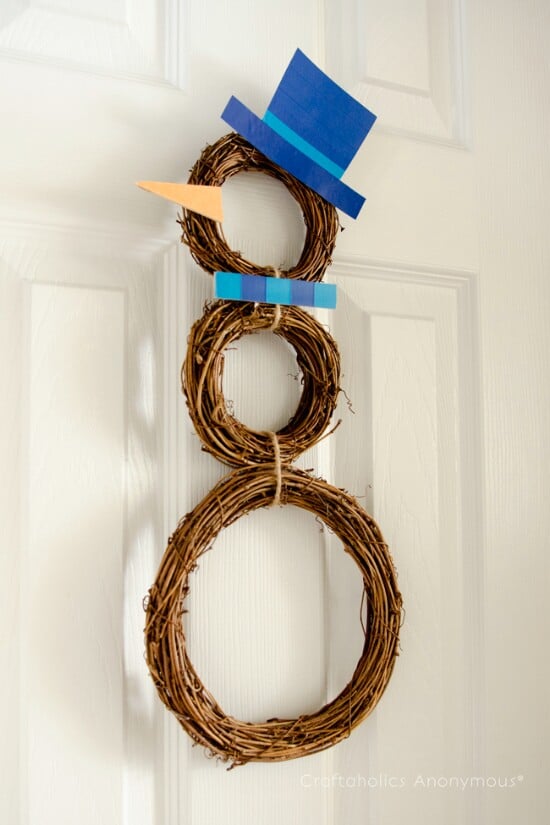 Grapevine Snowman Wreath