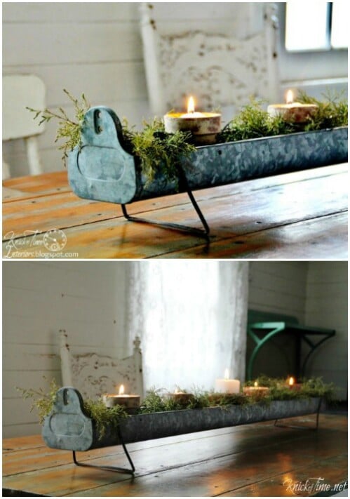 Repurposed Candle Holder Centerpiece