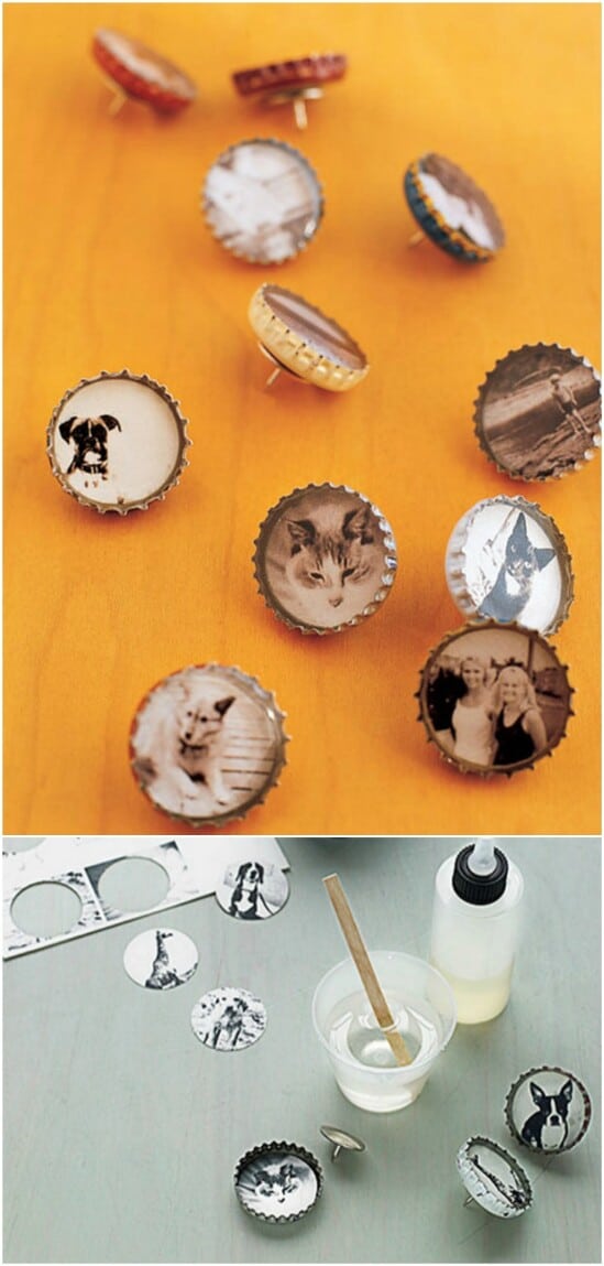 Bottle Cap Photo Magnets