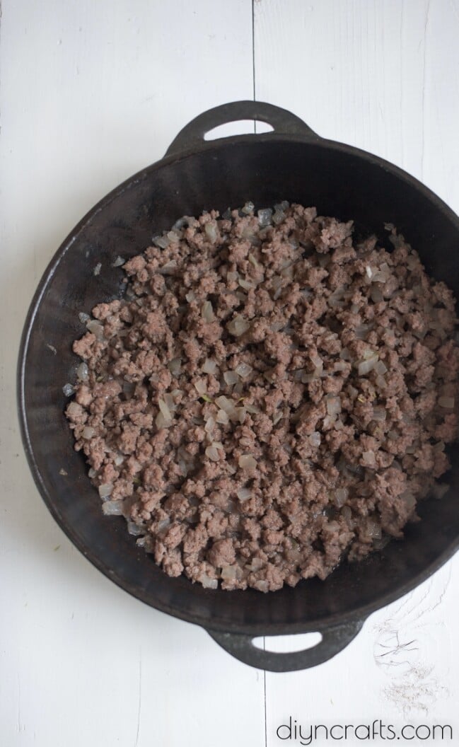 Browned ground beef with onion