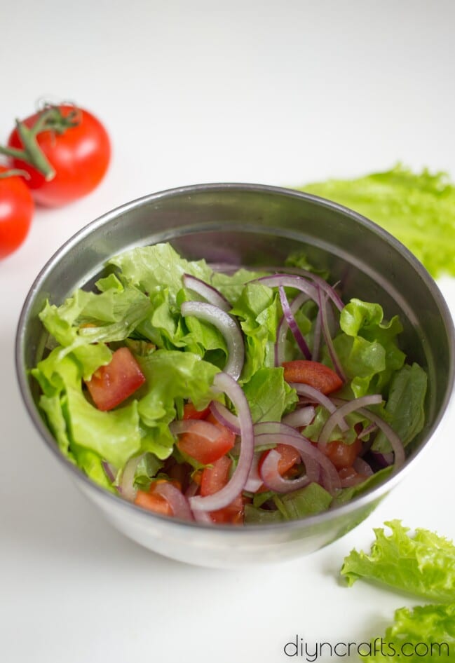 Fresh ingredients for the salad.