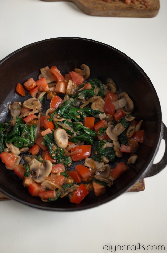 Preparing vegetables.