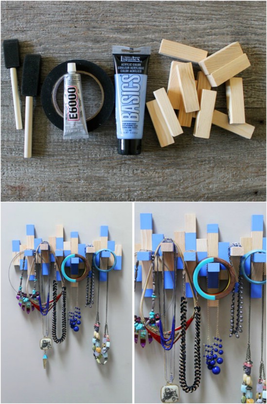 Jenga Board Necklace Rack