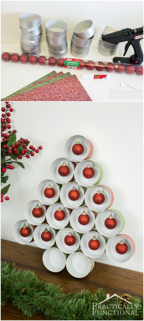 Ornament Tree - 20 Frugally Genius Ways To Upcycle Empty Tuna Cans