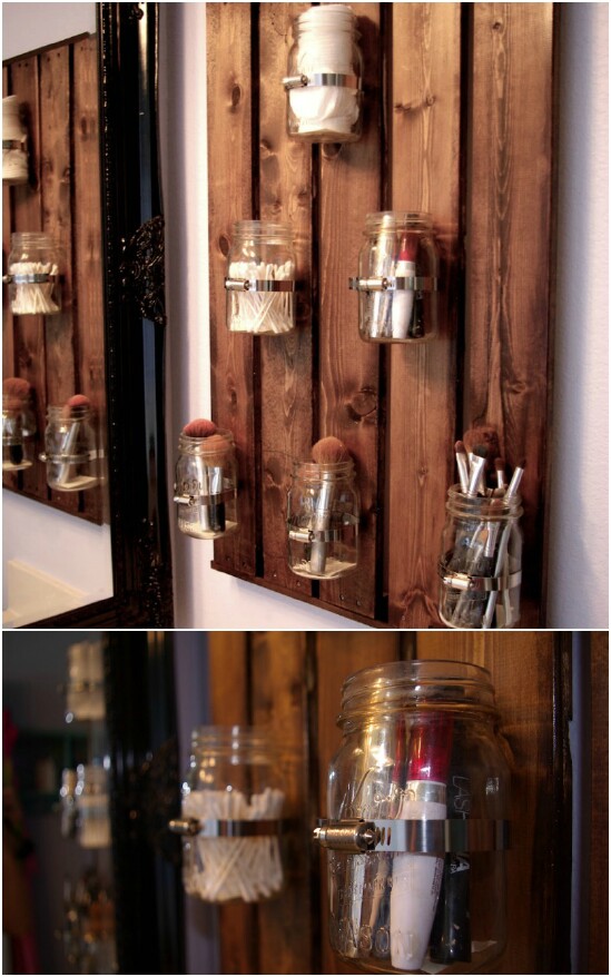 DIY Bathroom Organizer - 30 Mind Blowing DIY Mason Jar Organizers You'll Want To Make Right Away