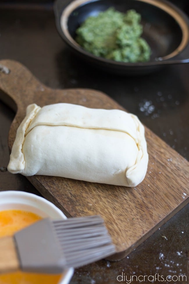 Wrapping in puff pastry.