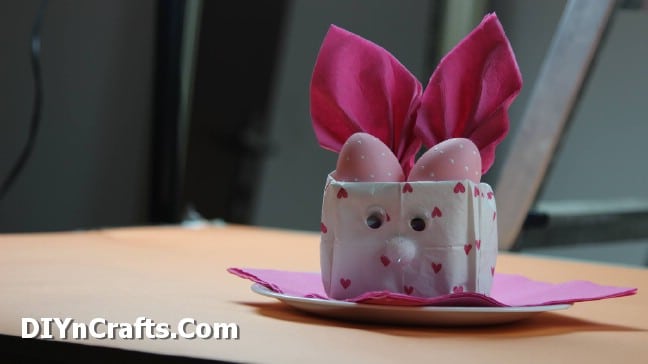 How to Make This Ridiculously Cute Easter Napkin Bunny Bag {Step 10}