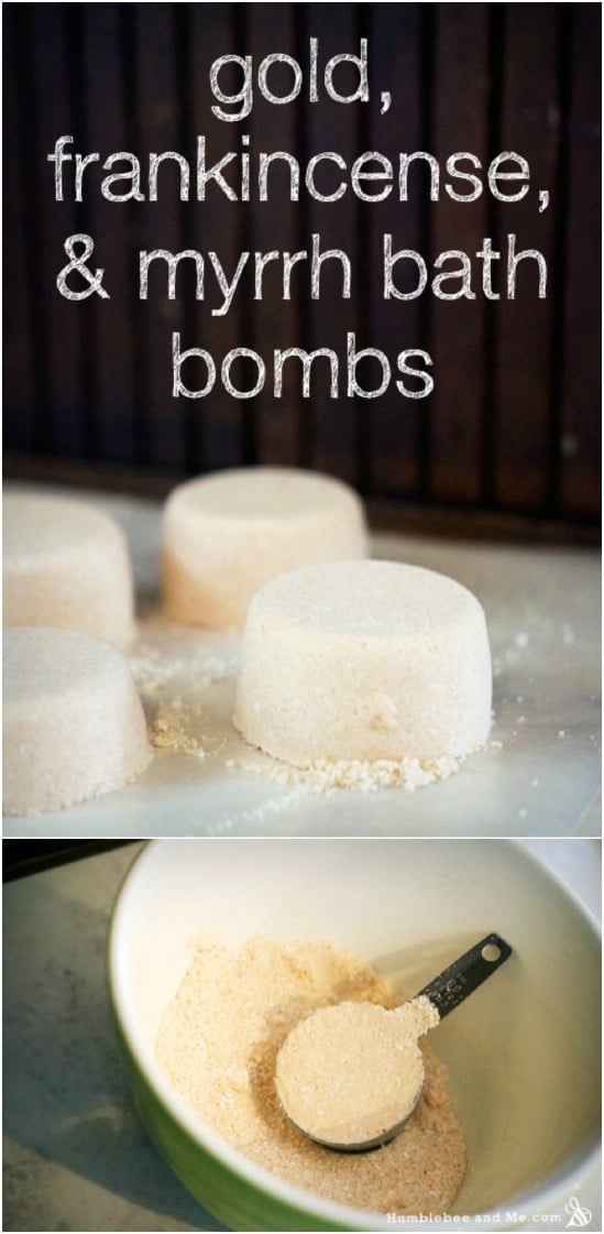 Gold, Frankincense, and Myrrh Bath Bombs