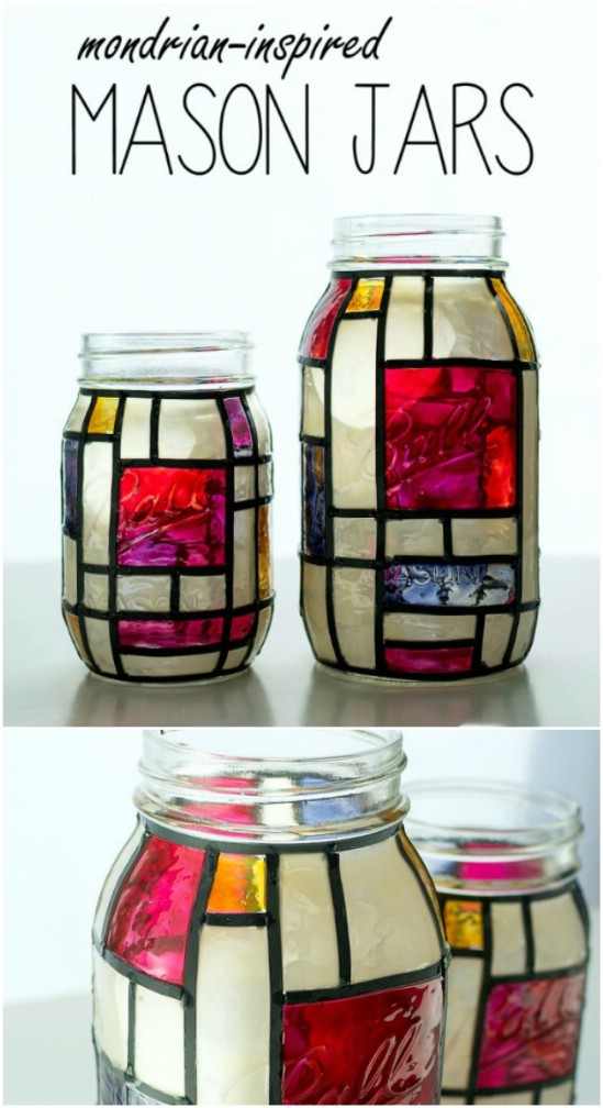 Stained Glass Mason Jar Art