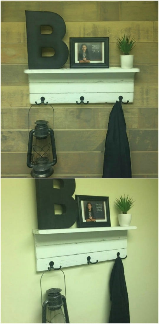 Hanging Shiplap Coat Shelf