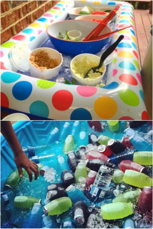 Repurposed Kiddie Pool Party Cooler