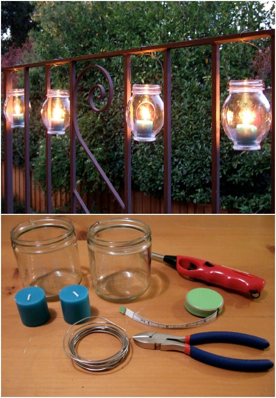 DIY Hanging Railing Lanterns