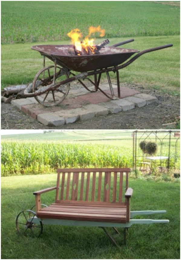 Rustic Wheelbarrow Fire Pit