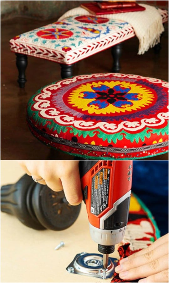 14 Amazing DIY Decorative Ottomans Ideas