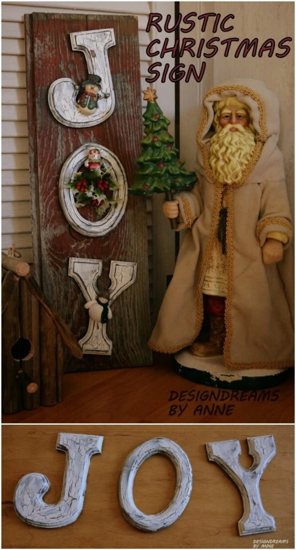 DIY Fence Board Joy Sign