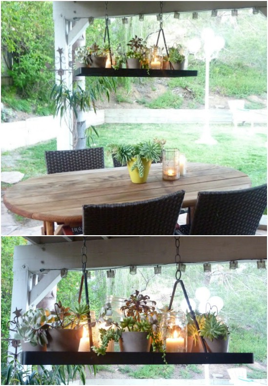 Easy Succulent Chandelier