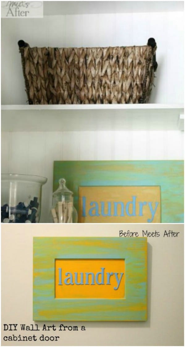 Handmade Laundry Sign From Cabinet Door