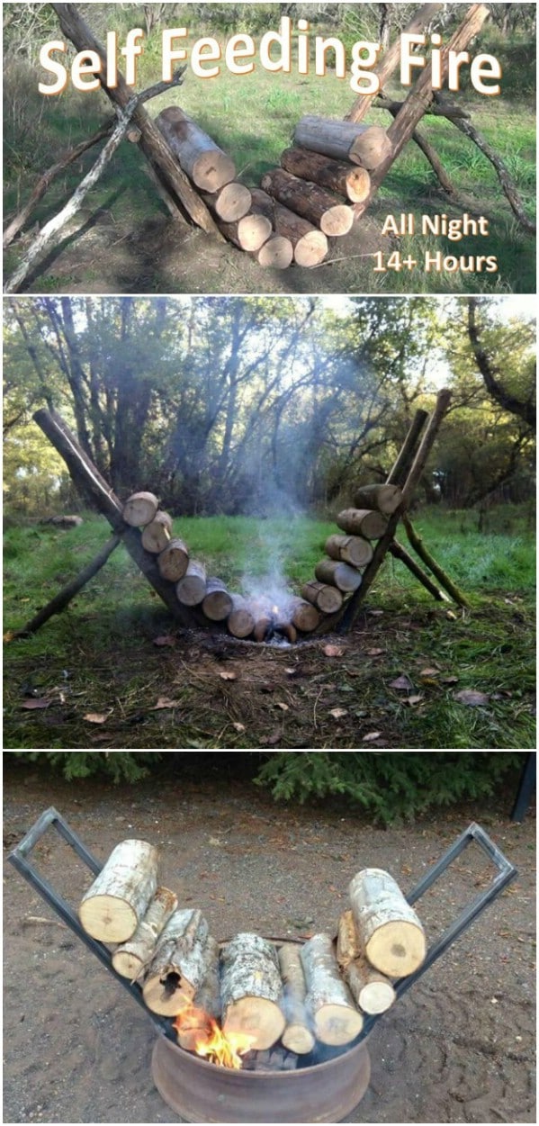 Self-Feeding Fire Pit