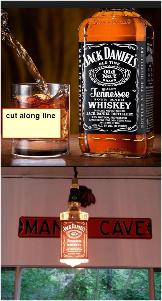 Upcycled Liquor Bottle Light
