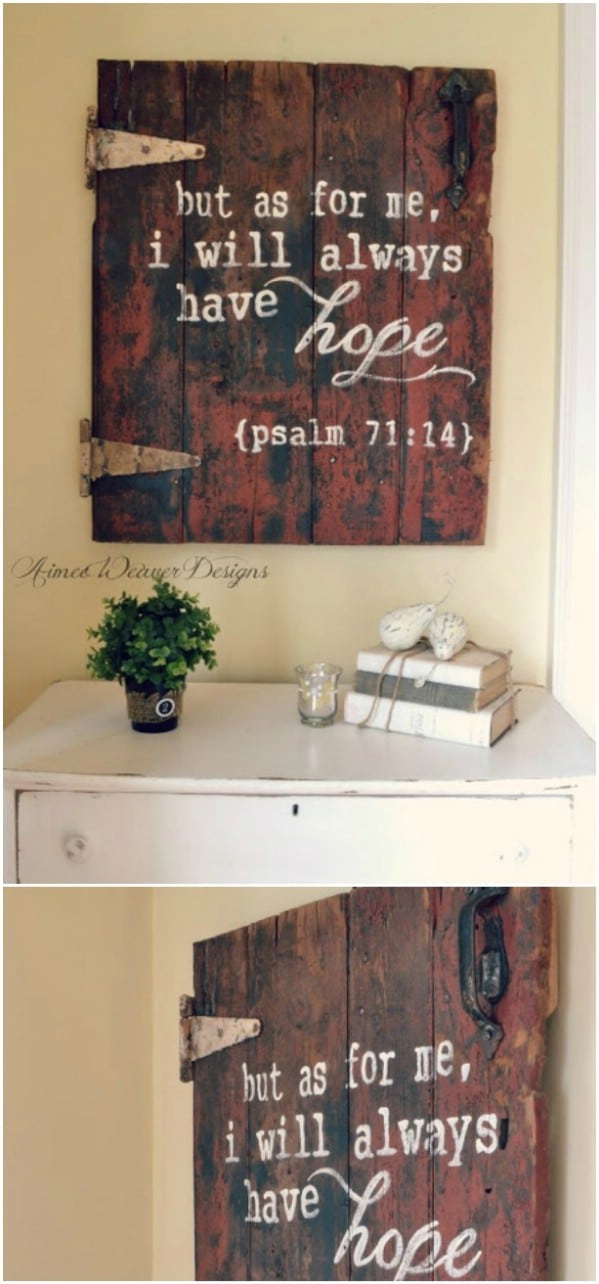 Reclaimed Cabinet Door Sign