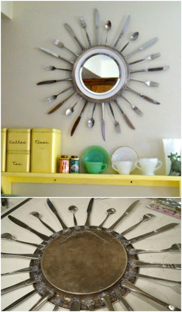 Upcycled Silverware Starburst Mirror