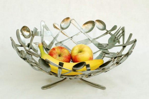 DIY Silverware Fruit Bowl