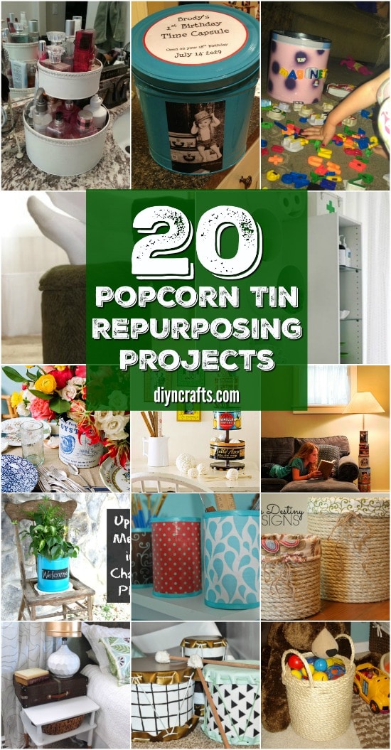 20 Crazy Creative Popcorn Tin Repurposing Projects DIY & Crafts