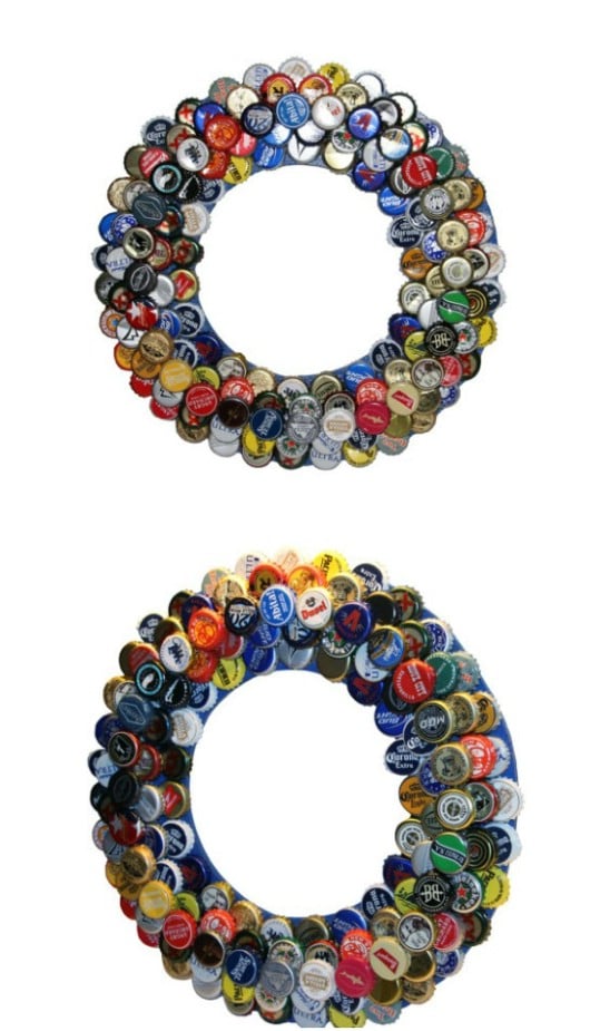 Gorgeous Bottle Cap Wreath