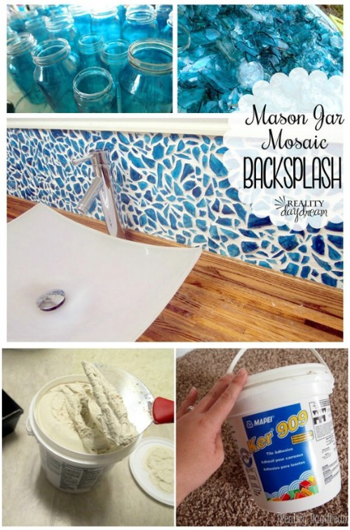 Mason Jar Mosaic Backsplash