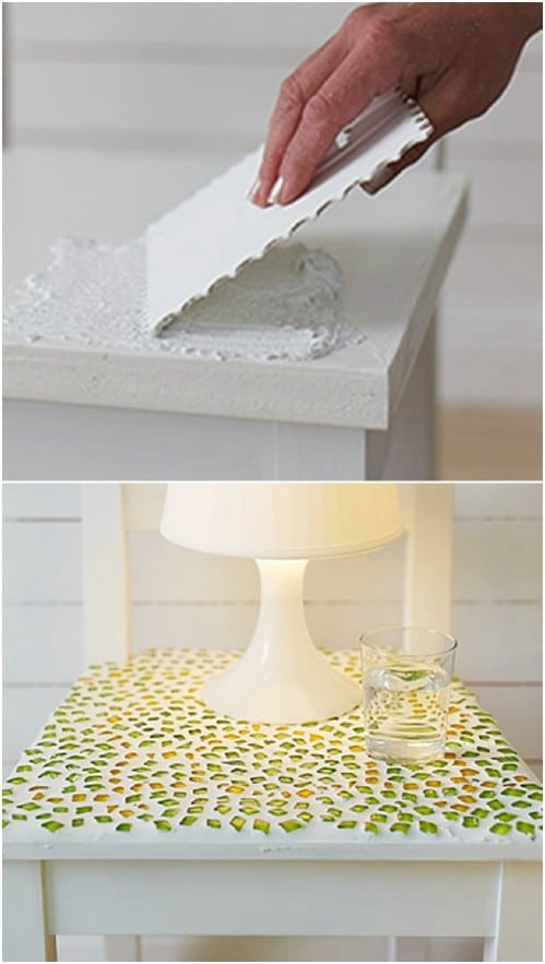 Beautiful DIY Mosaic Bedside Table