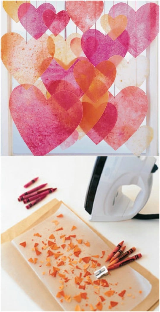 Crayon Heart Sun Catchers