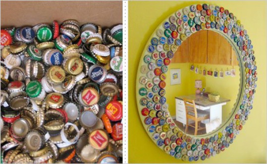 Vintage Bottle Cap Mirror