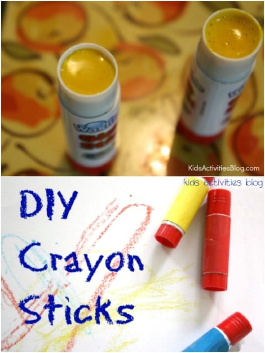 Repurposed Glue Stick Crayons