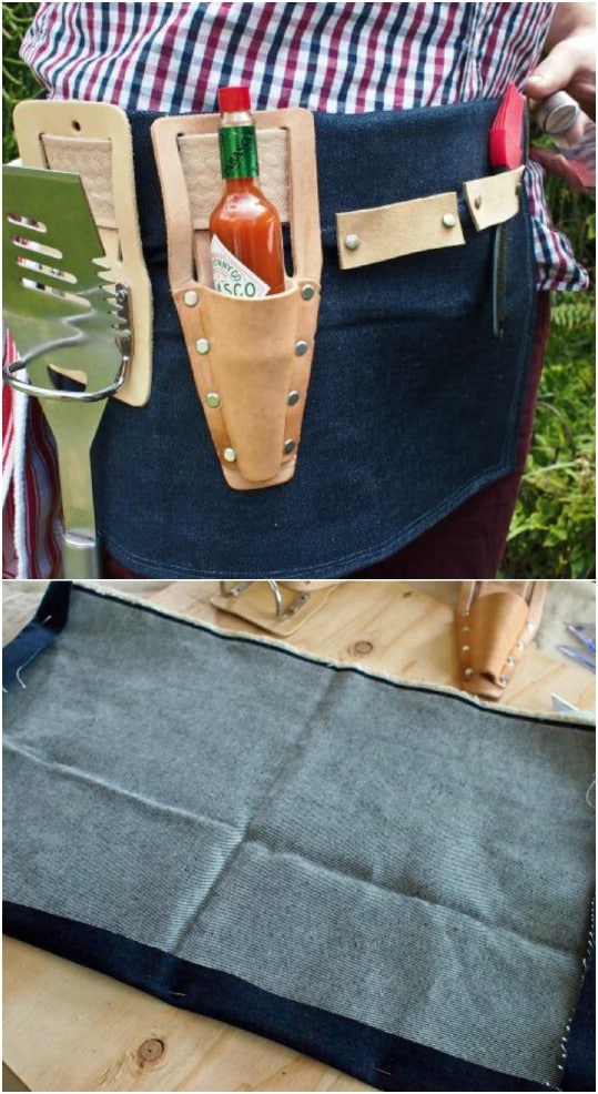 Jean And Leather BBQ Belt