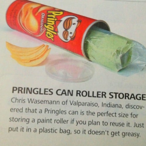 Store Rollers In Pringles Cans
