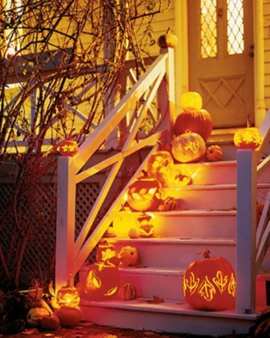Bright and Scary Stairs - 40 Easy to Make DIY Halloween Decor Ideas