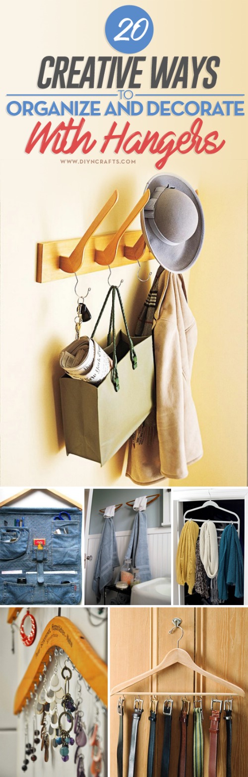 20 Creative Ways to Organize and Decorate with Hangers DIY & Crafts
