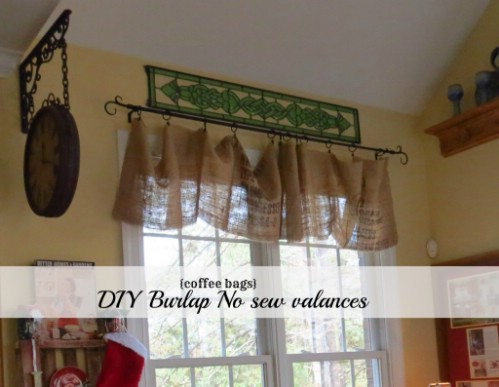Burlap Coffee Bag Curtains