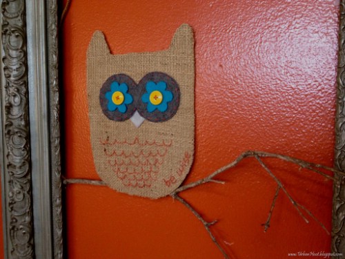 Burlap Owl Wall Hanging