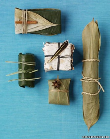 Wrap your gift in a leaf.