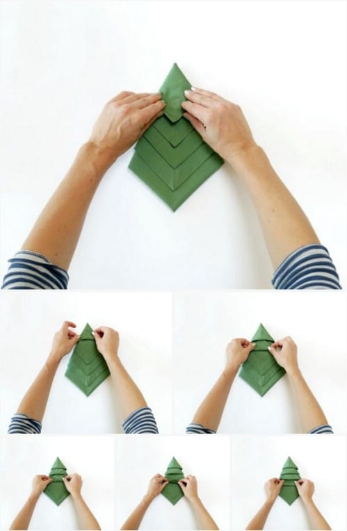 Amazing Folding Technique Turns Your Napkins into Christmas Trees - DIY & Crafts