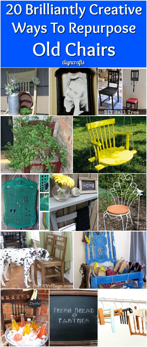 20 Brilliantly Creative Ways To Repurpose Old Chairs DIY & Crafts