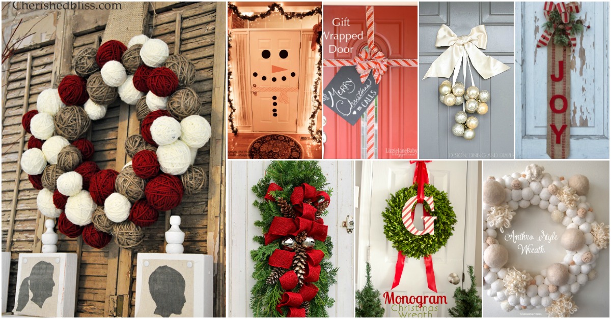 20 DIY Christmas Door Decorations To Make Your Home Blissfully