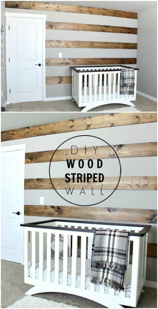 DIY Wood Striped Wall