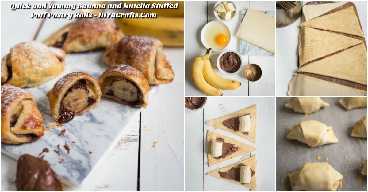 Quick and Yummy Banana and Nutella Stuffed Puff Pastry 