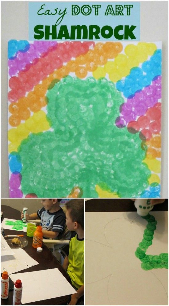 Easy And Colorful Dot Art Shamrock