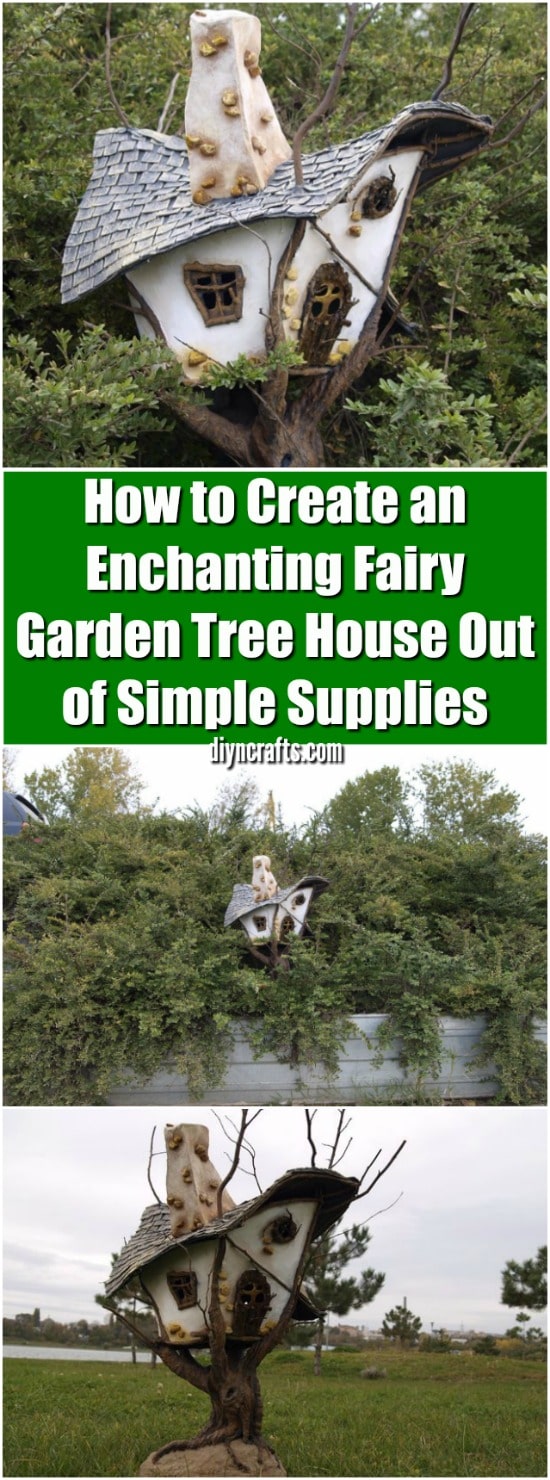 How to Create an Enchanting Fairy Garden Tree House Out of Simple Supplies {Easy Project}