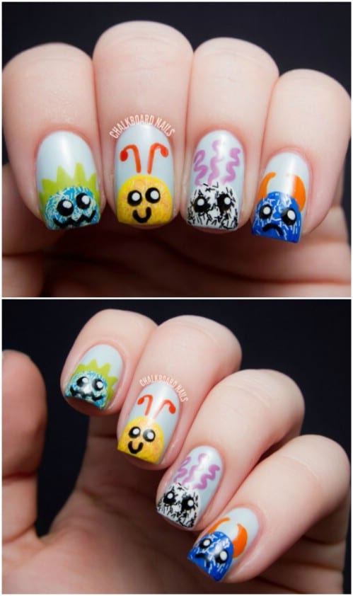 Adorable Fuzzy Monster Nails
