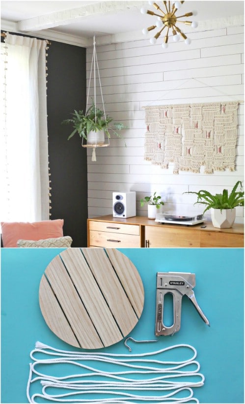 DIY Wooden Hanging Shelf