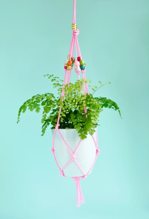 Easy $10 Hanging Beaded Planter